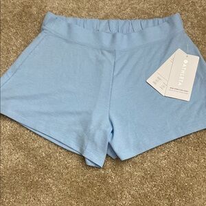Athleta Blue Sleep Shorts with Elastic Waistband